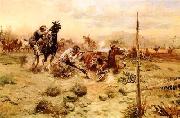 Charles M Russell When Horse Flesh Comes High France oil painting artist